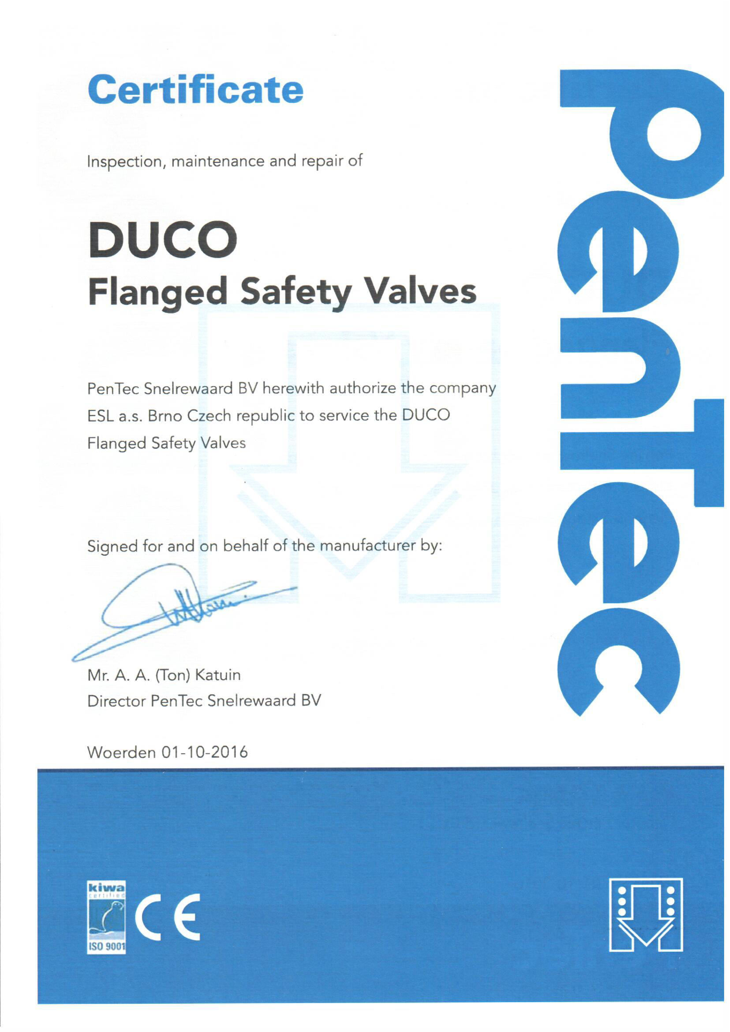 Certifikát DUCO