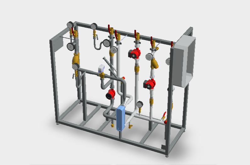 3D model výměníkové stanice