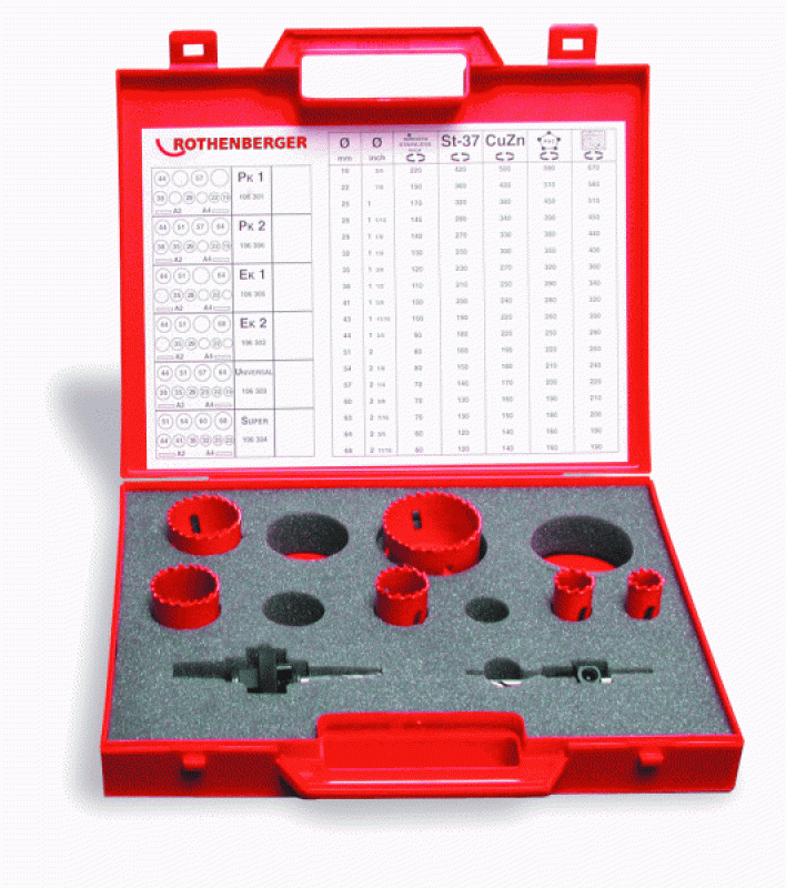 HSS-Bimetal set vrtac. korunek PK2 19 - 22 - 29 - 35 - 38 - 44 - 51 - 57 - 64mm